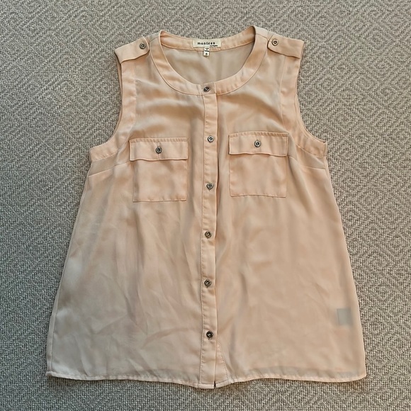 Monteau Button Down Sleeveless Blouse Small - Picture 1 of 4
